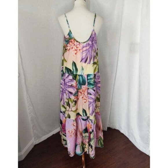 PQ SWIM Maxi Dress Aaron Floral Lavender Oasis Resortwear NEW - Picture 7 of 10